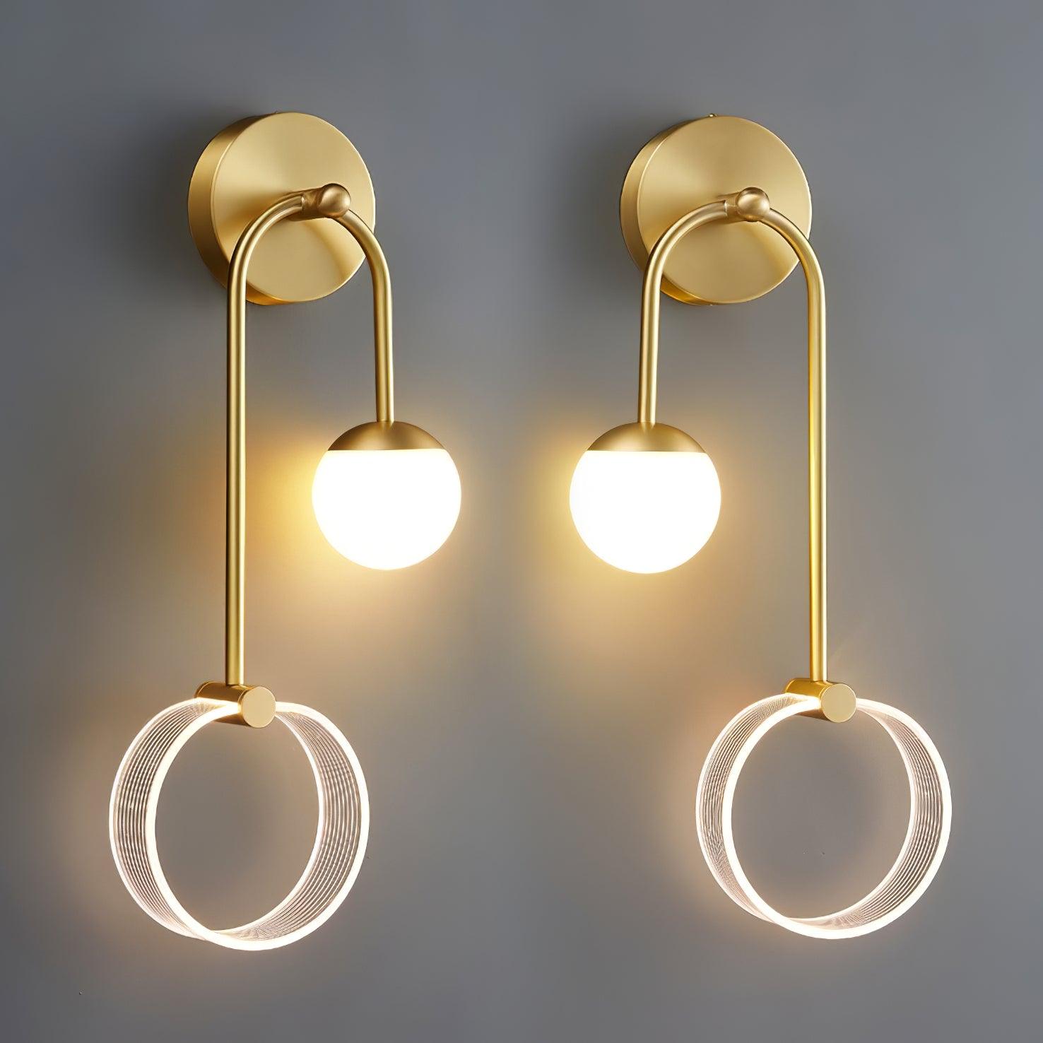 Modern Architectural LED Wall Sconce with Brass Finish and Three Color Temperature Modes