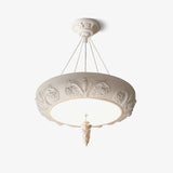 Modern Architectural Plaster Crown Chandelier White Carved LED Pendant Ceiling Light