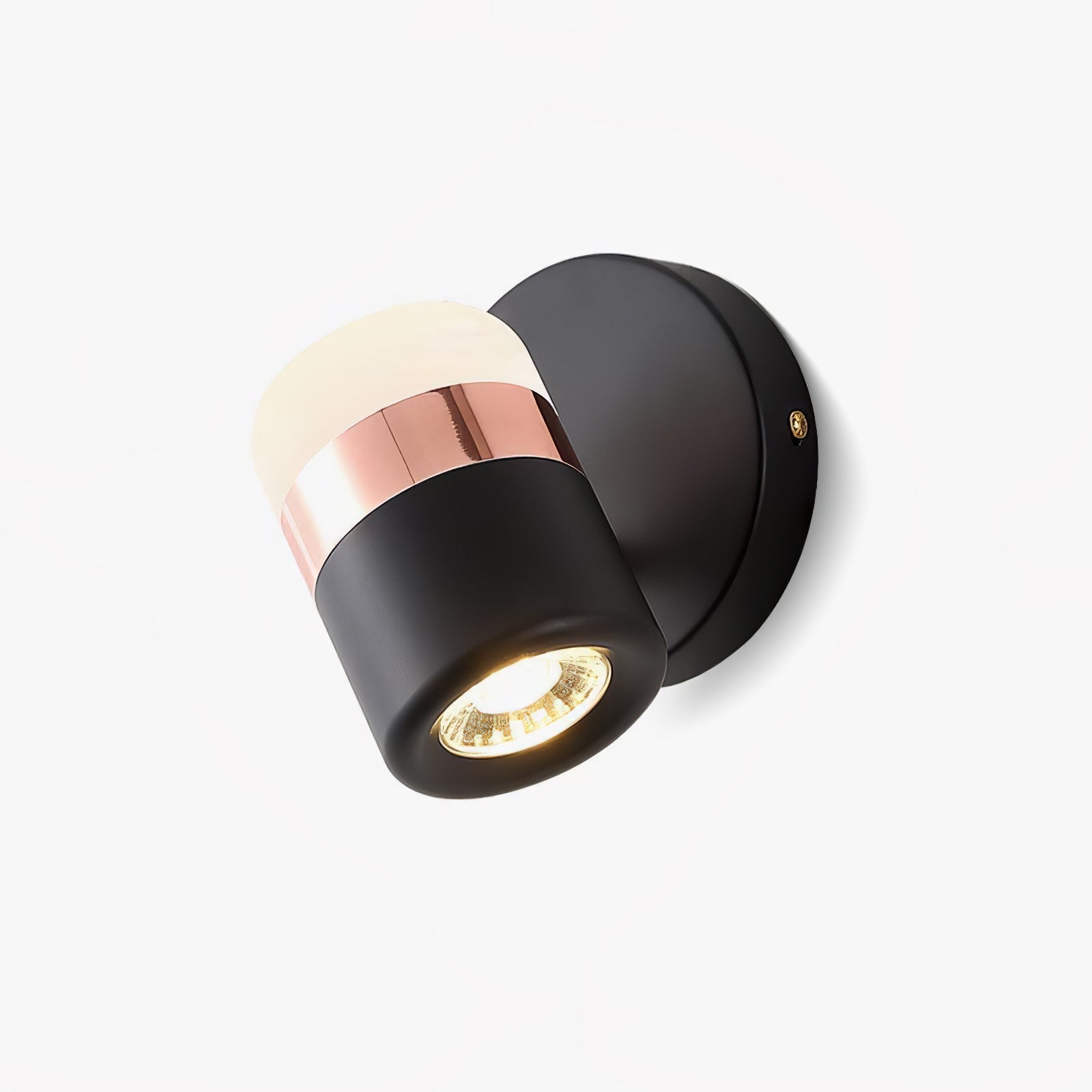 Modern Art Deco Adjustable LED Wall Sconce with Rotating Frosted Acrylic Dual Material Shade