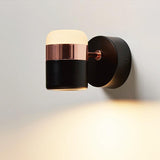 Modern Art Deco Adjustable LED Wall Sconce with Rotating Frosted Acrylic Dual Material Shade