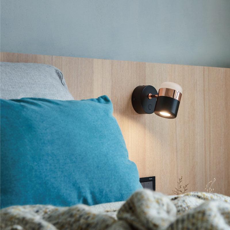 Modern Art Deco Adjustable LED Wall Sconce with Rotating Frosted Acrylic Dual Material Shade