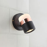 Modern Art Deco Adjustable LED Wall Sconce with Rotating Frosted Acrylic Dual Material Shade