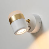 Modern Art Deco Adjustable LED Wall Sconce with Rotating Frosted Acrylic Dual Material Shade