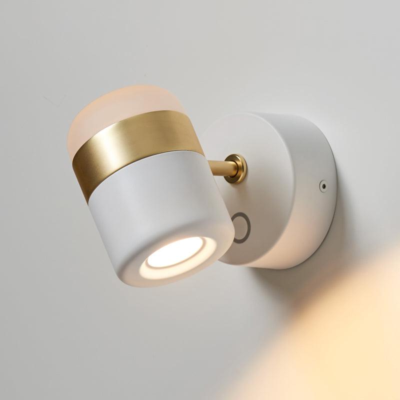 Modern Art Deco Adjustable LED Wall Sconce with Rotating Frosted Acrylic Dual Material Shade