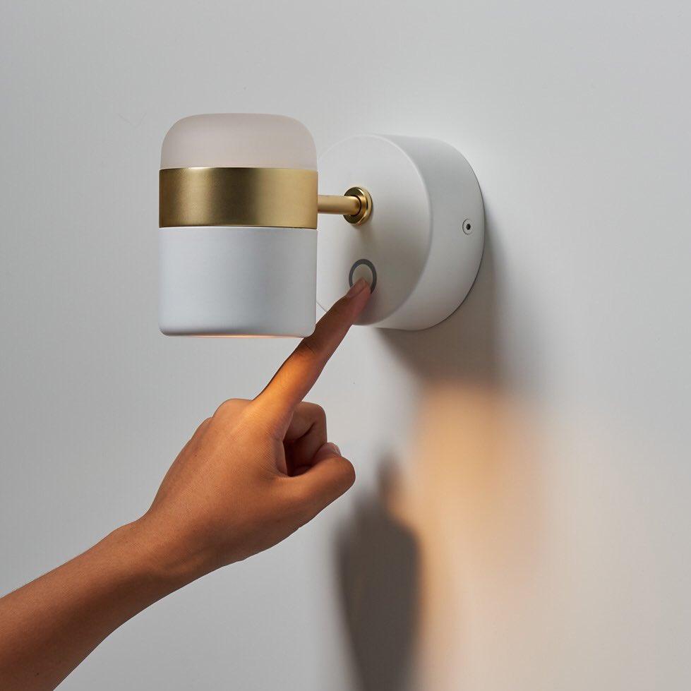 Modern Art Deco Adjustable LED Wall Sconce with Rotating Frosted Acrylic Dual Material Shade