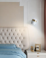 Modern Art Deco Adjustable LED Wall Sconce with Rotating Frosted Acrylic Dual Material Shade