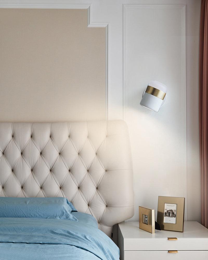 Modern Art Deco Adjustable LED Wall Sconce with Rotating Frosted Acrylic Dual Material Shade