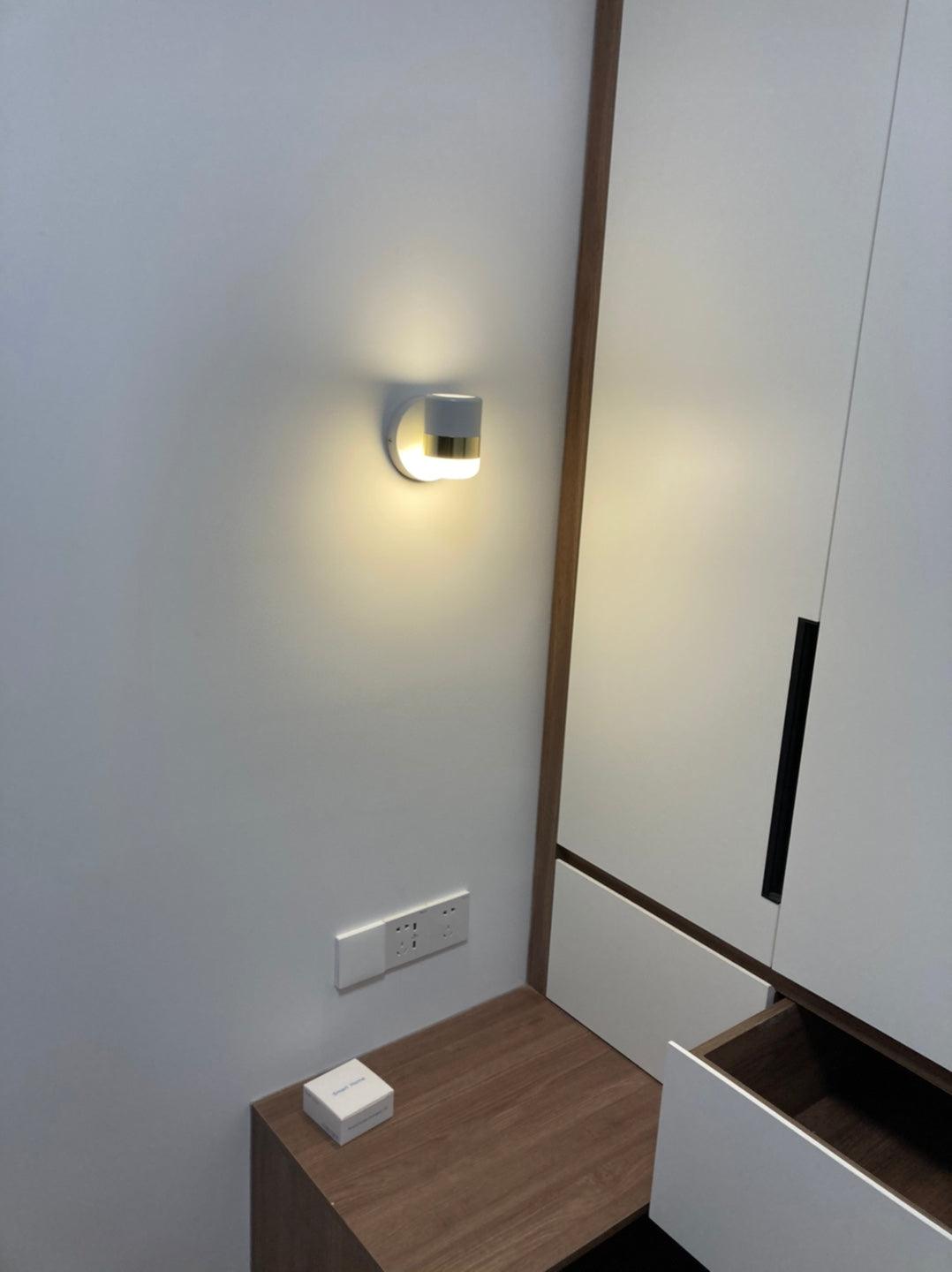 Modern Art Deco Adjustable LED Wall Sconce with Rotating Frosted Acrylic Dual Material Shade