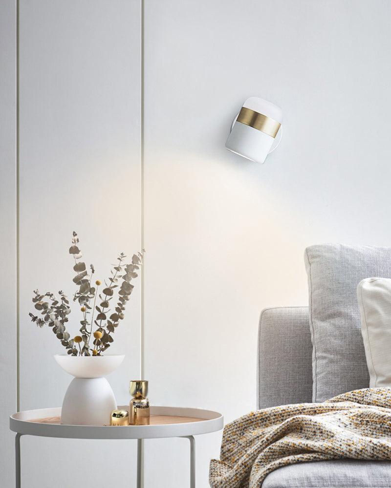 Modern Art Deco Adjustable LED Wall Sconce with Rotating Frosted Acrylic Dual Material Shade
