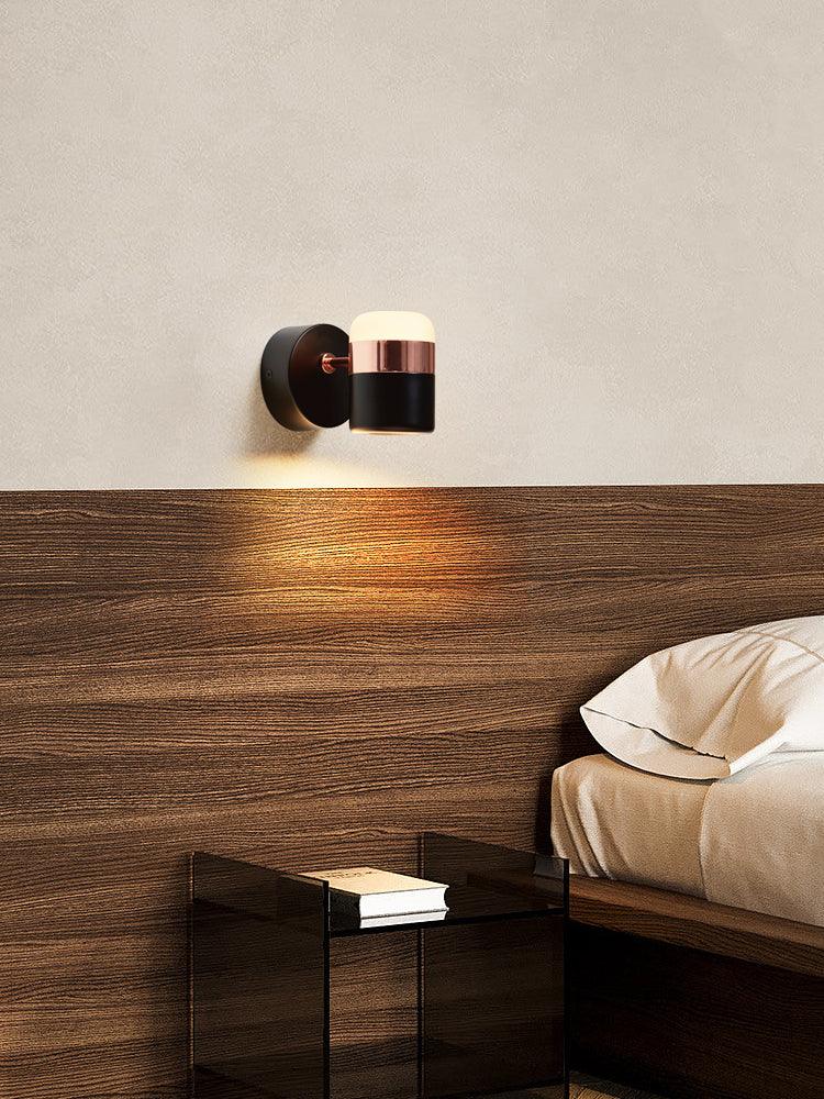 Modern Art Deco Adjustable LED Wall Sconce with Rotating Frosted Acrylic Dual Material Shade