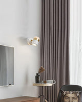 Modern Art Deco Adjustable LED Wall Sconce with Rotating Frosted Acrylic Dual Material Shade