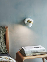 Modern Art Deco Adjustable LED Wall Sconce with Rotating Frosted Acrylic Dual Material Shade