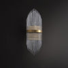 Modern Art Deco Crystal Wall Sconce with Brass Finish and Multi Layered Glass Rods