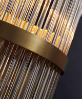 Modern Art Deco Crystal Wall Sconce with Brass Finish and Multi Layered Glass Rods