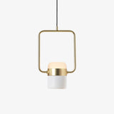 Modern Art Deco Geometric LED Pendant Light with Adjustable Rotating Acrylic Shade