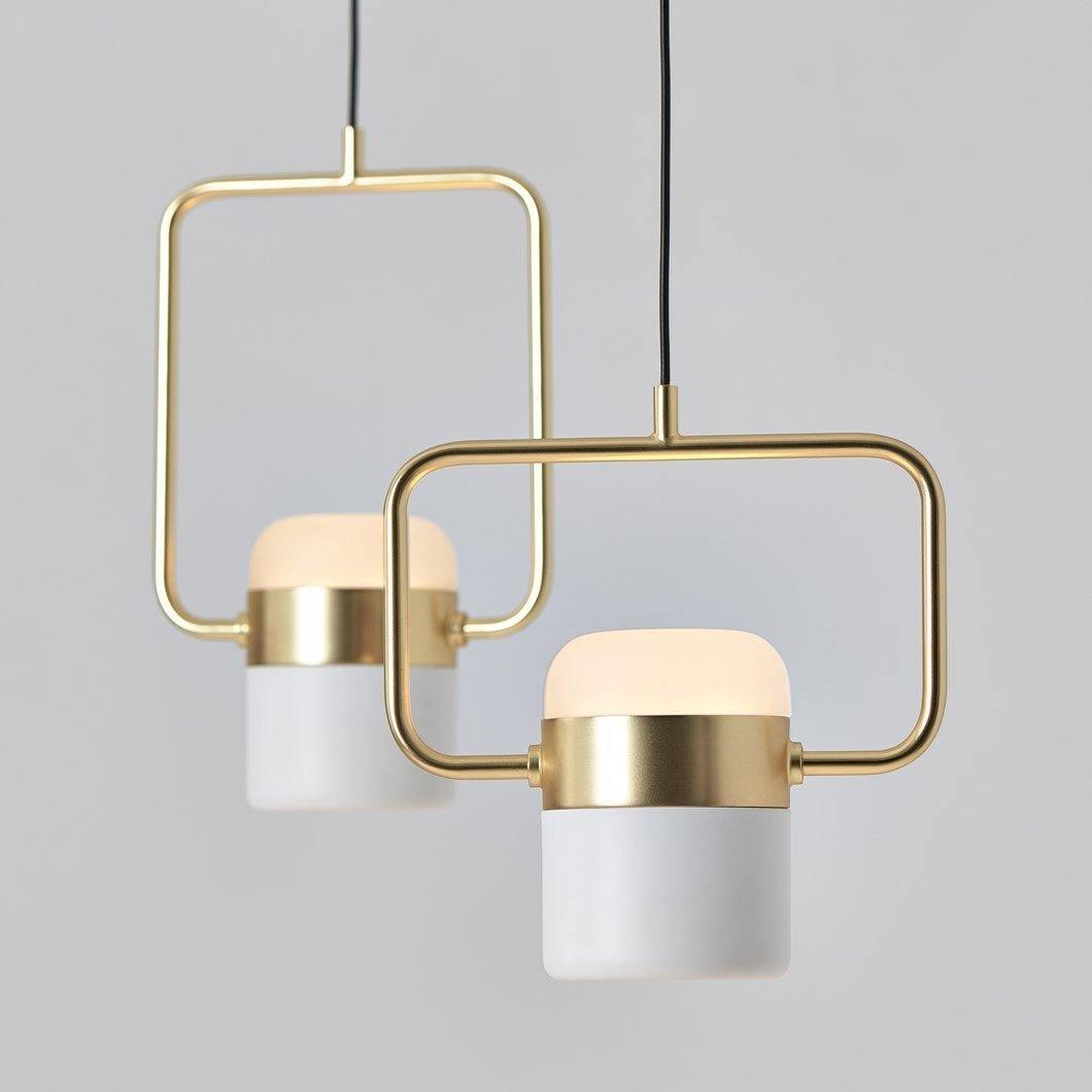 Modern Art Deco Geometric LED Pendant Light with Adjustable Rotating Acrylic Shade
