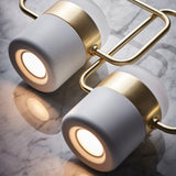 Modern Art Deco Geometric LED Pendant Light with Adjustable Rotating Acrylic Shade