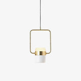 Modern Art Deco Geometric LED Pendant Light with Adjustable Rotating Acrylic Shade