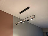 Modern Art Deco Geometric LED Pendant Light with Adjustable Rotating Acrylic Shade