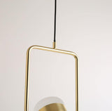 Modern Art Deco Geometric LED Pendant Light with Adjustable Rotating Acrylic Shade