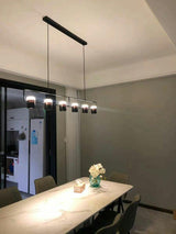 Modern Art Deco Geometric LED Pendant Light with Adjustable Rotating Acrylic Shade