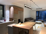 Modern Art Deco Geometric LED Pendant Light with Adjustable Rotating Acrylic Shade