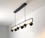 Modern Art Deco Geometric LED Pendant Light with Adjustable Rotating Acrylic Shade