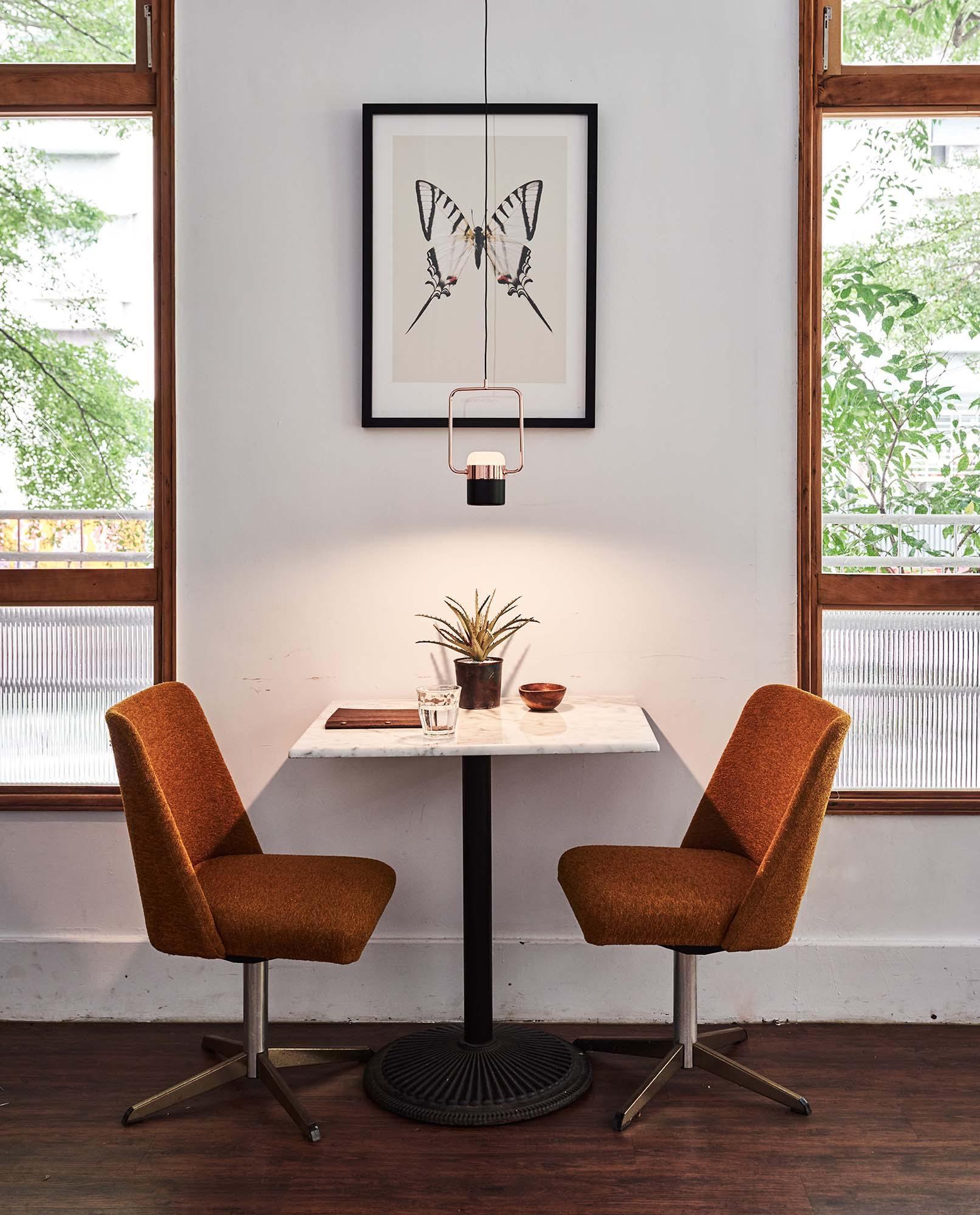 Modern Art Deco Geometric LED Pendant Light with Adjustable Rotating Acrylic Shade