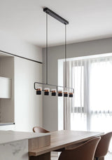Modern Art Deco Geometric LED Pendant Light with Adjustable Rotating Acrylic Shade