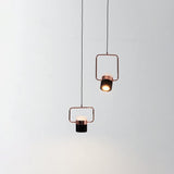 Modern Art Deco Geometric LED Pendant Light with Adjustable Rotating Acrylic Shade
