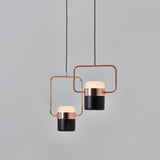 Modern Art Deco Geometric LED Pendant Light with Adjustable Rotating Acrylic Shade