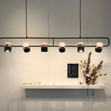 Modern Art Deco Geometric LED Pendant Light with Adjustable Rotating Acrylic Shade