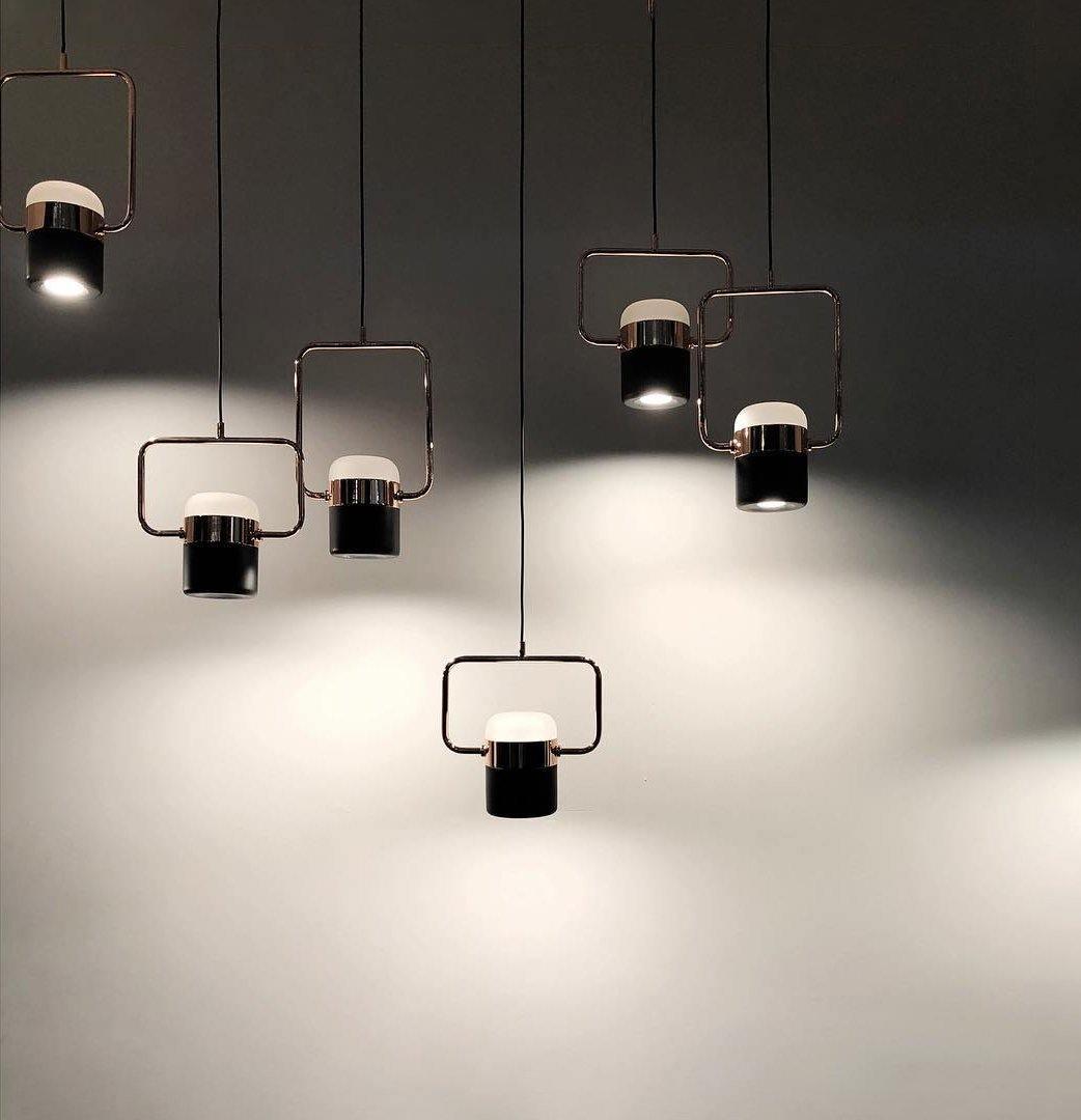 Modern Art Deco Geometric LED Pendant Light with Adjustable Rotating Acrylic Shade
