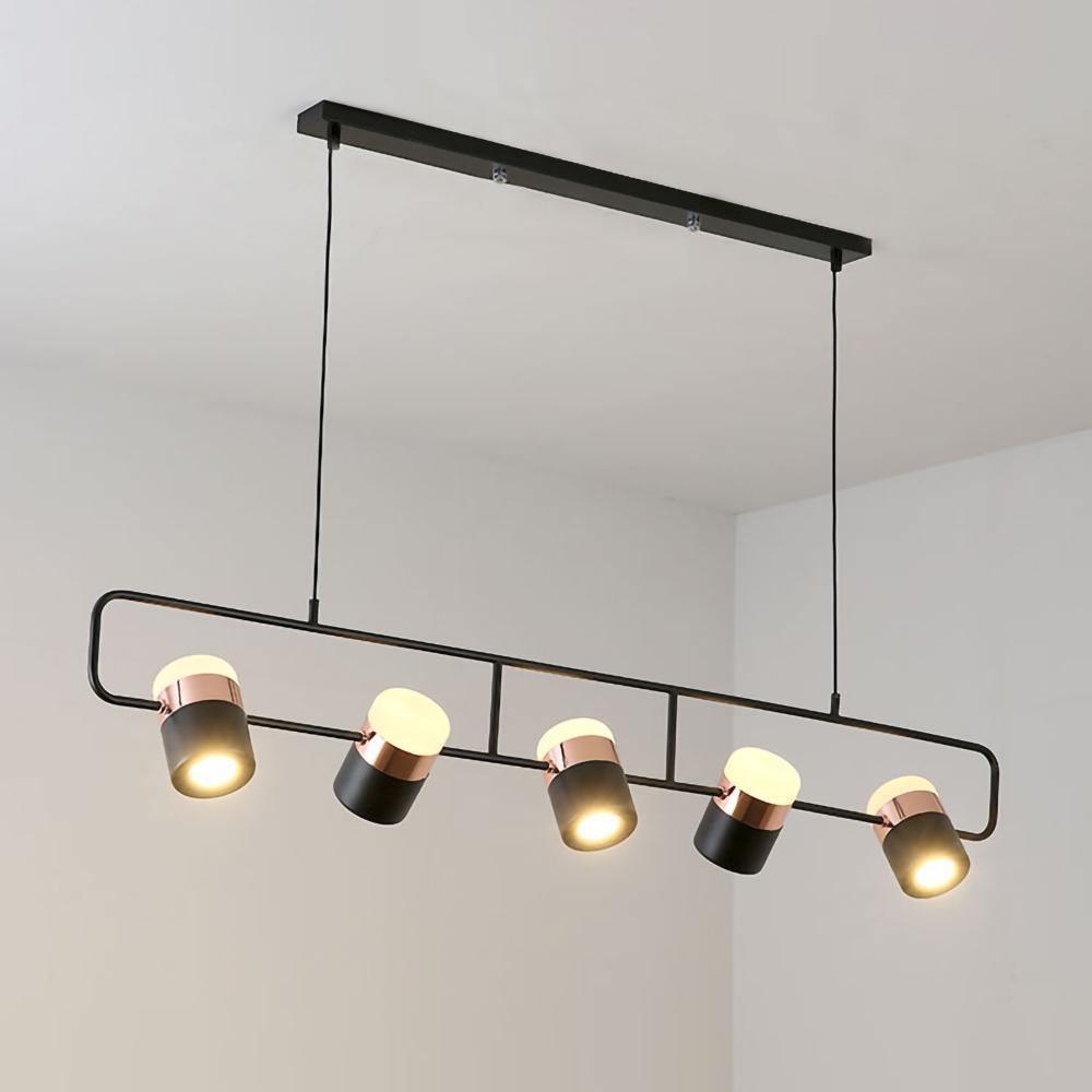Modern Art Deco Geometric LED Pendant Light with Adjustable Rotating Acrylic Shade