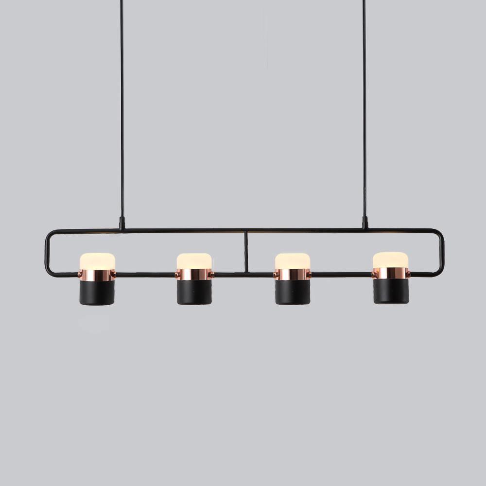 Modern Art Deco Geometric LED Pendant Light with Adjustable Rotating Acrylic Shade