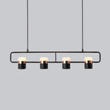 Modern Art Deco Geometric LED Pendant Light with Adjustable Rotating Acrylic Shade