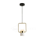 Modern Art Deco Geometric LED Pendant Light with Adjustable Rotating Acrylic Shade