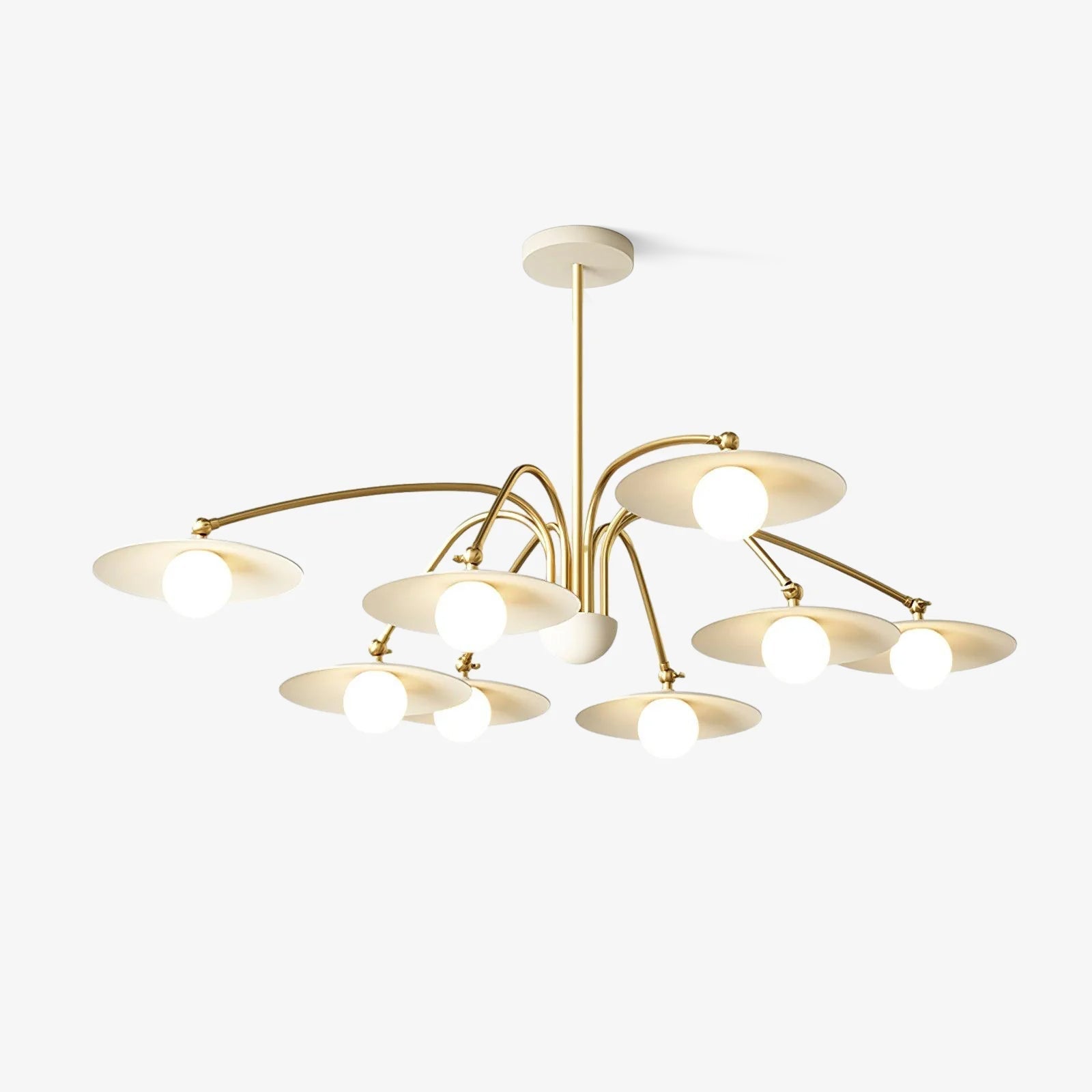 Modern Art Deco Mushroom Silhouette Glass Pendant Light Gold Chandelier Ceiling Fixture