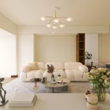 Modern Art Deco Mushroom Silhouette Glass Pendant Light Gold Chandelier Ceiling Fixture