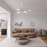 Modern Art Deco Mushroom Silhouette Glass Pendant Light Gold Chandelier Ceiling Fixture