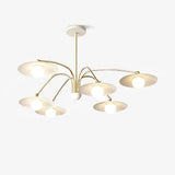 Modern Art Deco Mushroom Silhouette Glass Pendant Light Gold Chandelier Ceiling Fixture