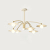 Modern Art Deco Mushroom Silhouette Glass Pendant Light Gold Chandelier Ceiling Fixture