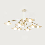 Modern Art Deco Mushroom Silhouette Glass Pendant Light Gold Chandelier Ceiling Fixture
