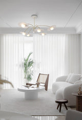 Modern Art Deco Mushroom Silhouette Glass Pendant Light Gold Chandelier Ceiling Fixture