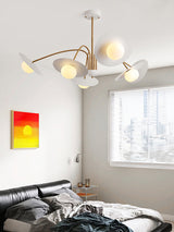 Modern Art Deco Mushroom Silhouette Glass Pendant Light Gold Chandelier Ceiling Fixture