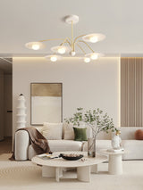Modern Art Deco Mushroom Silhouette Glass Pendant Light Gold Chandelier Ceiling Fixture