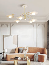 Modern Art Deco Mushroom Silhouette Glass Pendant Light Gold Chandelier Ceiling Fixture