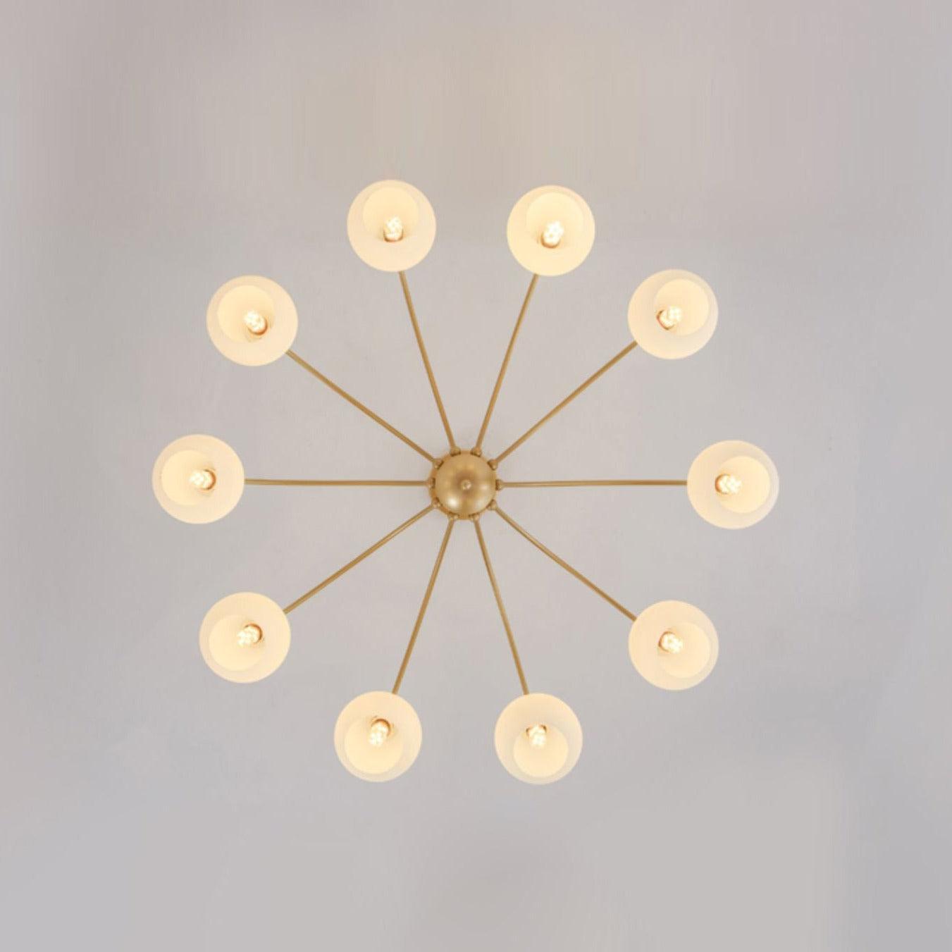 Modern Art Deco Sculptural Glass Chandelier White Globe Multi Head Ceiling Pendant Light