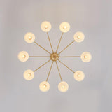 Modern Art Deco Sculptural Glass Chandelier White Globe Multi Head Ceiling Pendant Light
