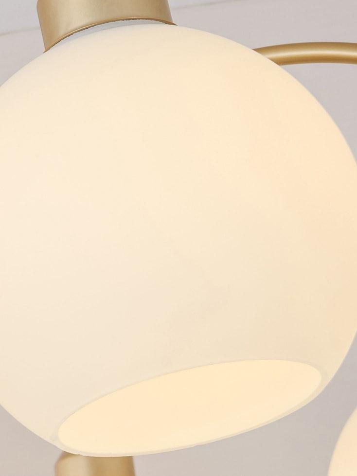Modern Art Deco Sculptural Glass Chandelier White Globe Multi Head Ceiling Pendant Light